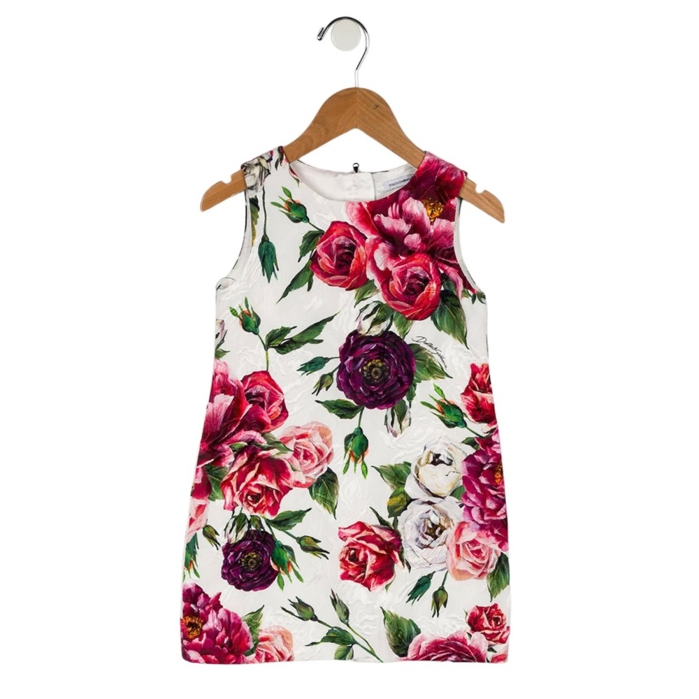 Dolce & Gabbana Kids Girls Silk Brocade Shift Dress Size 6 NEW
